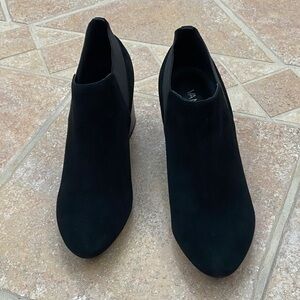 Vaneli Sleek Black Suede Ankle Booties